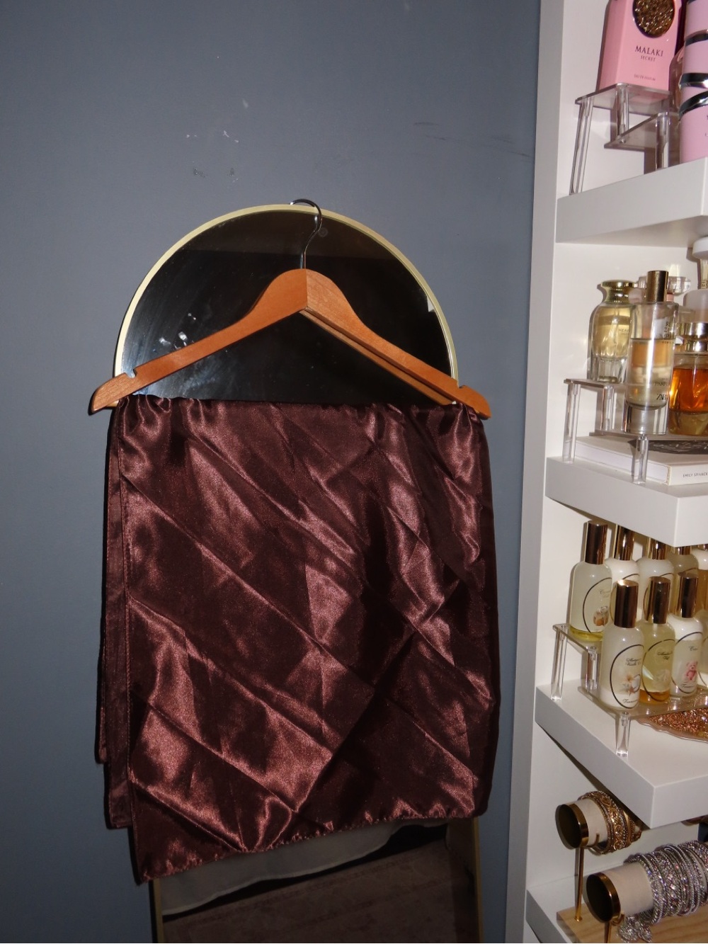 Chocolate Brown Satin Scarf